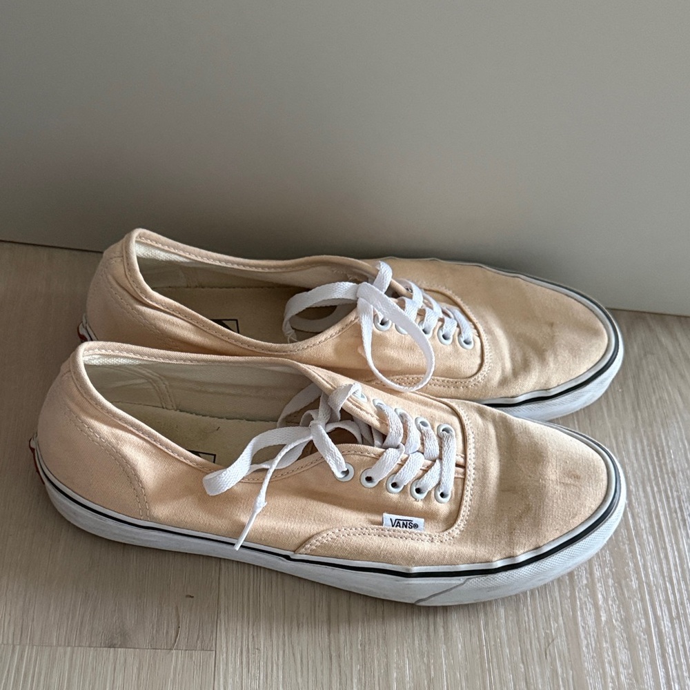 Vans Peach Canvas Low Top Sneakers with White Laces